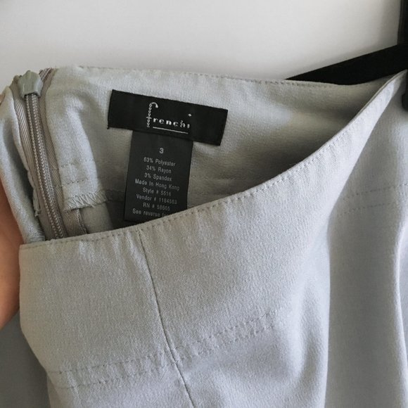 Slit Front Light Blue Pencil Skirt - Picture 3 of 3